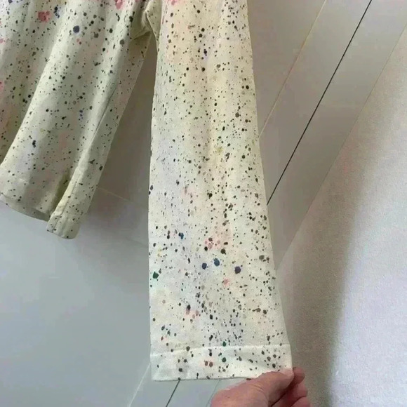 Maeve by Anthropologie Rainbow Paint Splatter Cropped Sweatshirt (NWOT) Medium - Picture 7 of 8